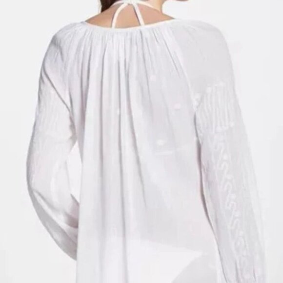 Nanette Lepore Swim Cover Up Tunic Embroidered Semi-sheer White Size XS - Picture 10 of 10